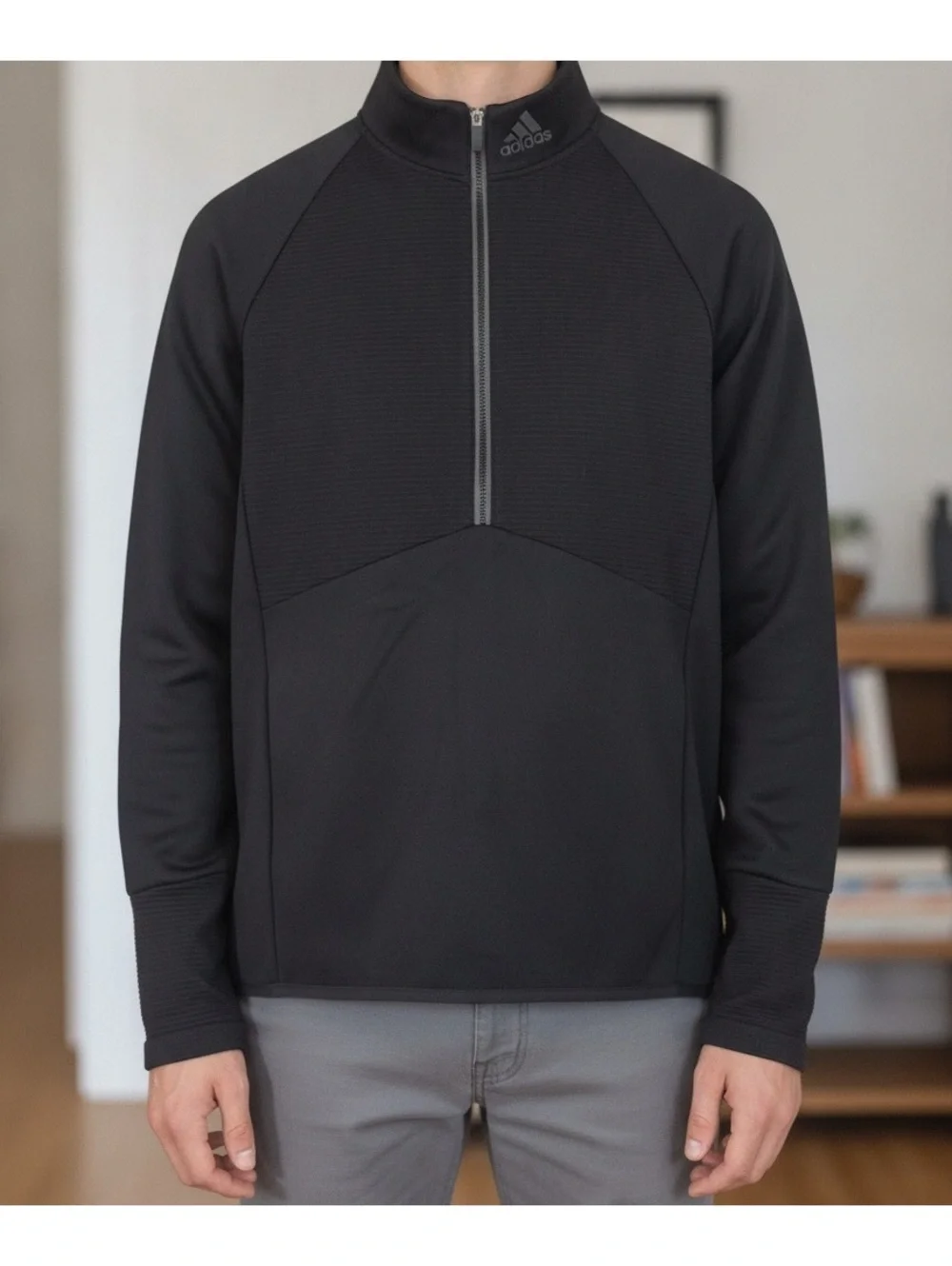 Adidas Black Half-Zip Pullover Sweatshirt